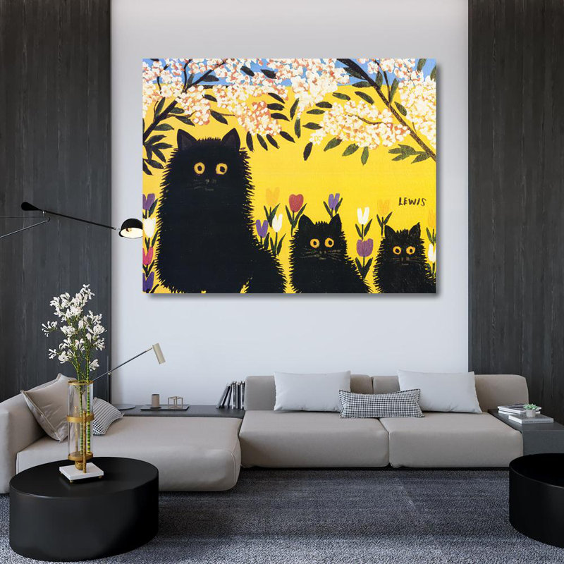 Three Cats, 36" H x 45" W