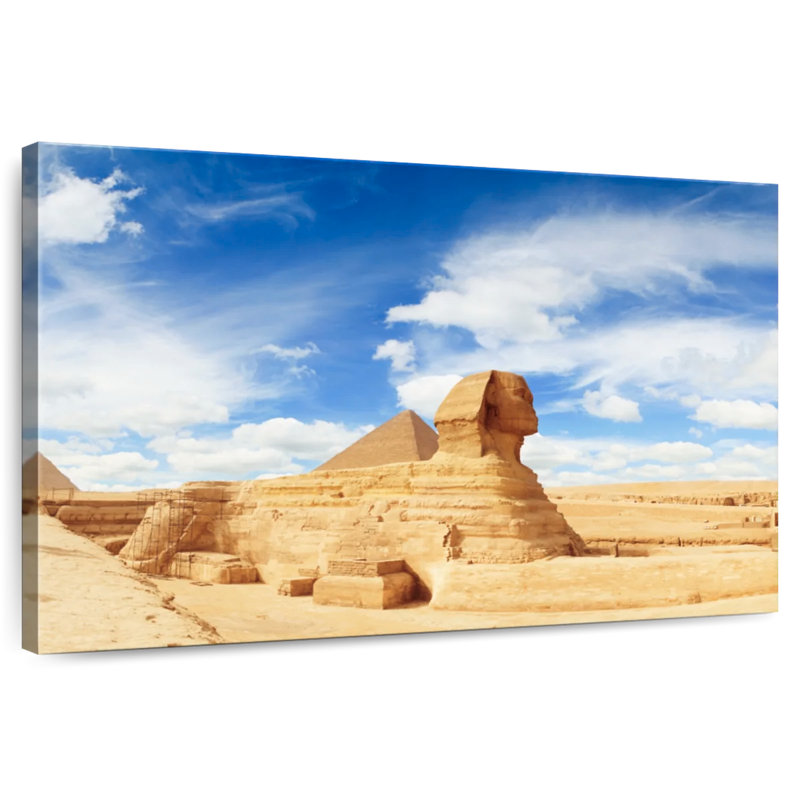 Adella, ciel nuageux sur un sphinx égyptien, H 24 po x l 36 po