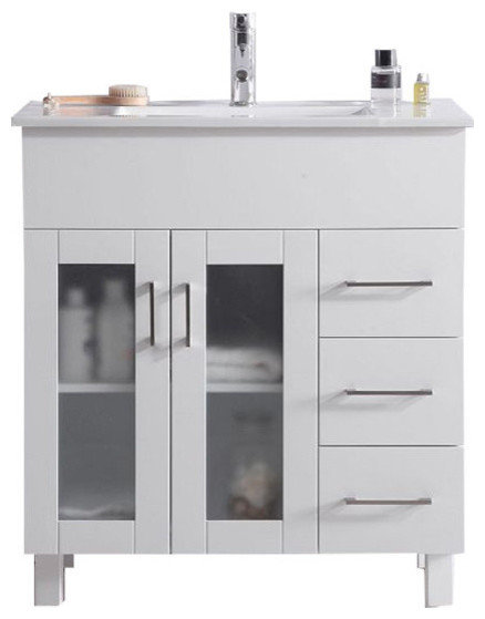 Ensemble de meuble-lavabo simple 32 po Keiwan, Gris