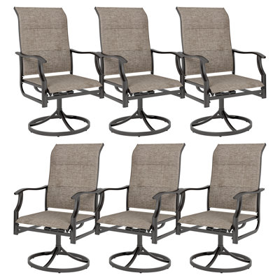 6 chaises de patio pivotantes 6 pièces