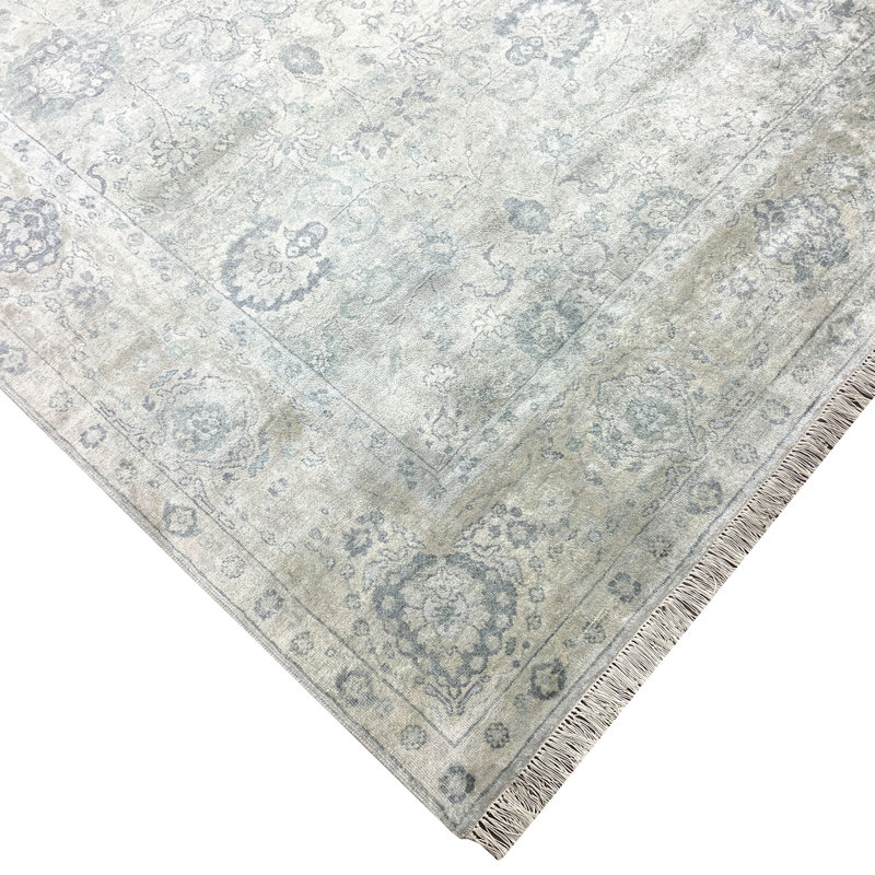 Handmade Silk and Wool Area Rug, Rectangle 10' x 14'