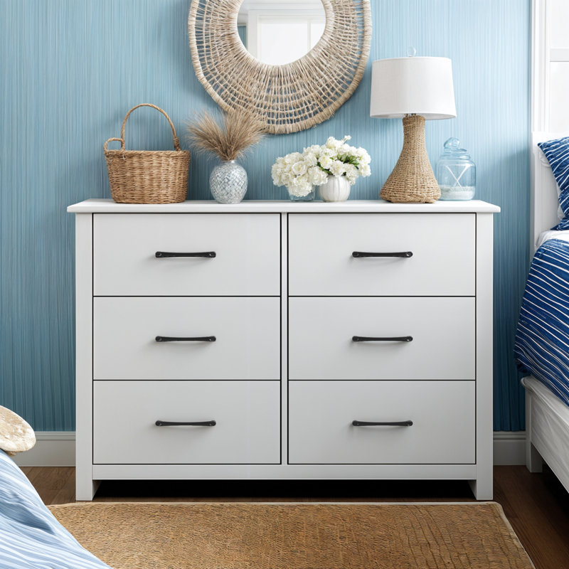 Commode double 6 tiroirs Walter, Blanc