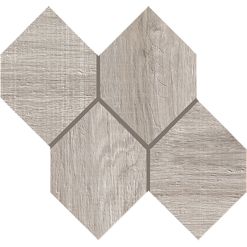 Feuille de mosaïque en porcelaine à bord droit, gris