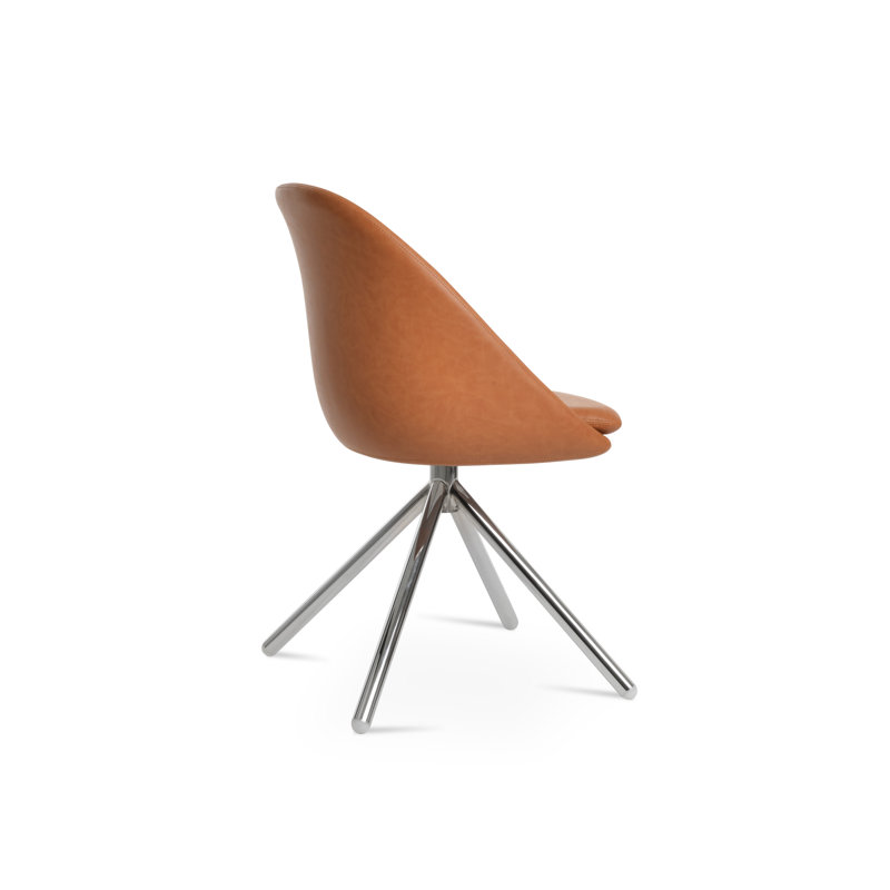 Chaise d'appoint Avanos, Caramel, Chrome