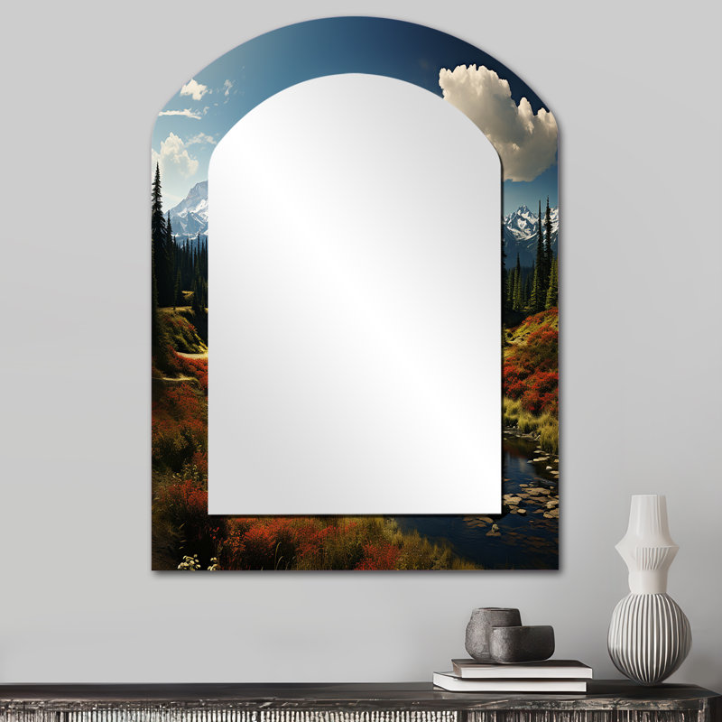 Luxullian - Miroir paysager en métal, 34 po x 25 po