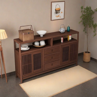 New Chinese Style Zen Sideboard Solid Wood Furnitu