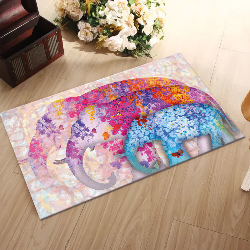 Floral Delight With Pile Soft Printed Rug Ideal For Creating Comfort And Style In Any Living Space, Rectangle 3'3" x 6'7"