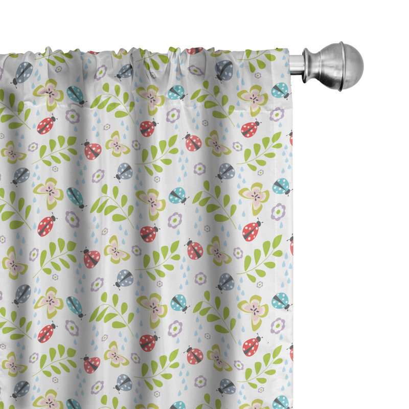 Panneau coulissant semi-diaphane avec passe-tringle Ladybug, 28 po x 95 po