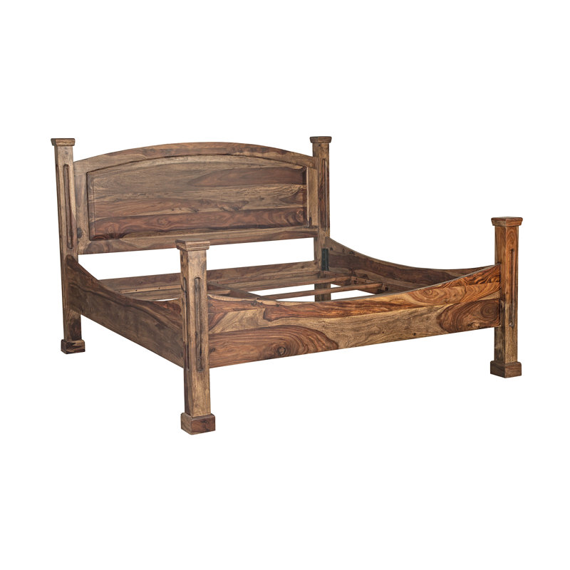 Traci Solid Wood Platform Bed, King, Dark Brown