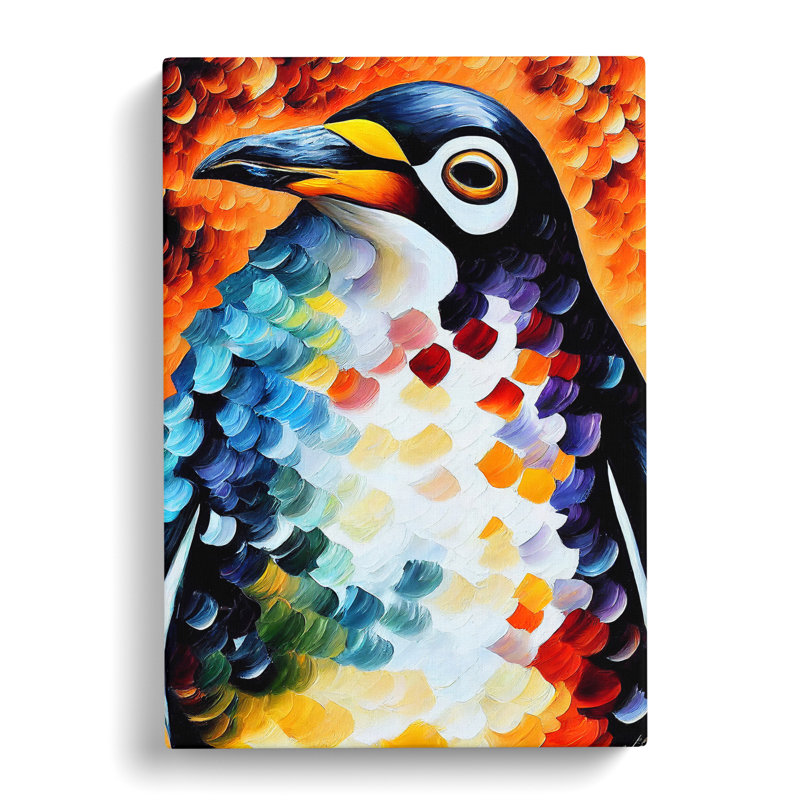 XC1022-3498X Penguin Portrait No.2 - Wrapped Canvas Print, 50cm H x 35cm W x 2cm D, Wapped Canvas
