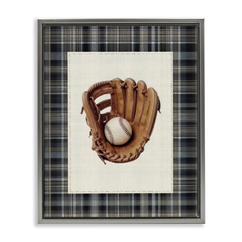 Gant de baseball avec structure flottante à carreaux, design par Arlington Prints, H 21 po x l 17 po