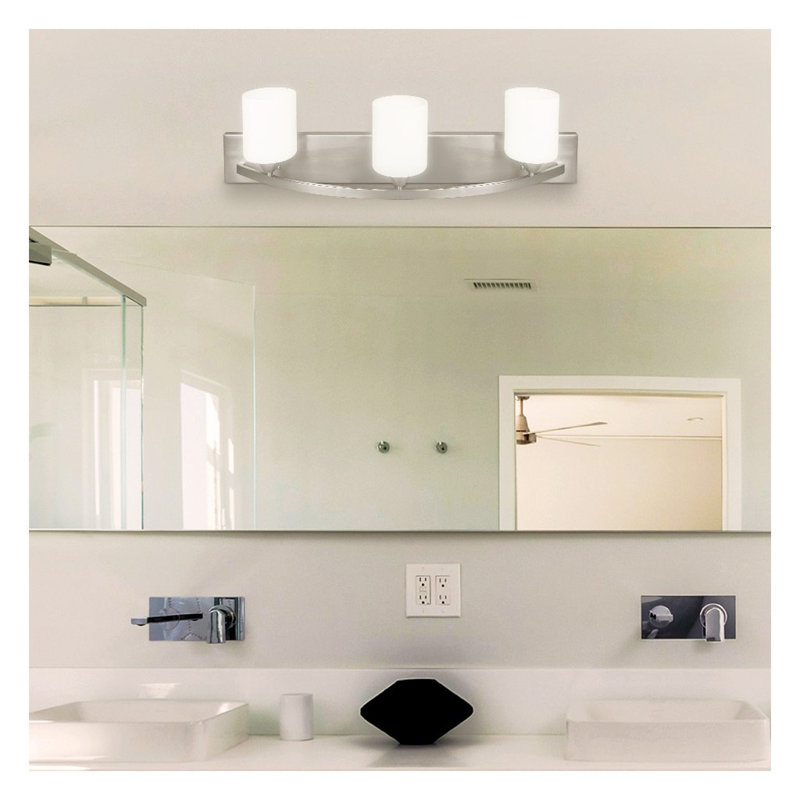 3 - Light Dimmable Vanity Light, Brushed Nickel
