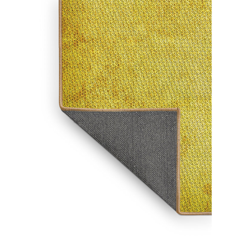 Tapis jaune en laine, Rectangle 2 pi x 4 pi