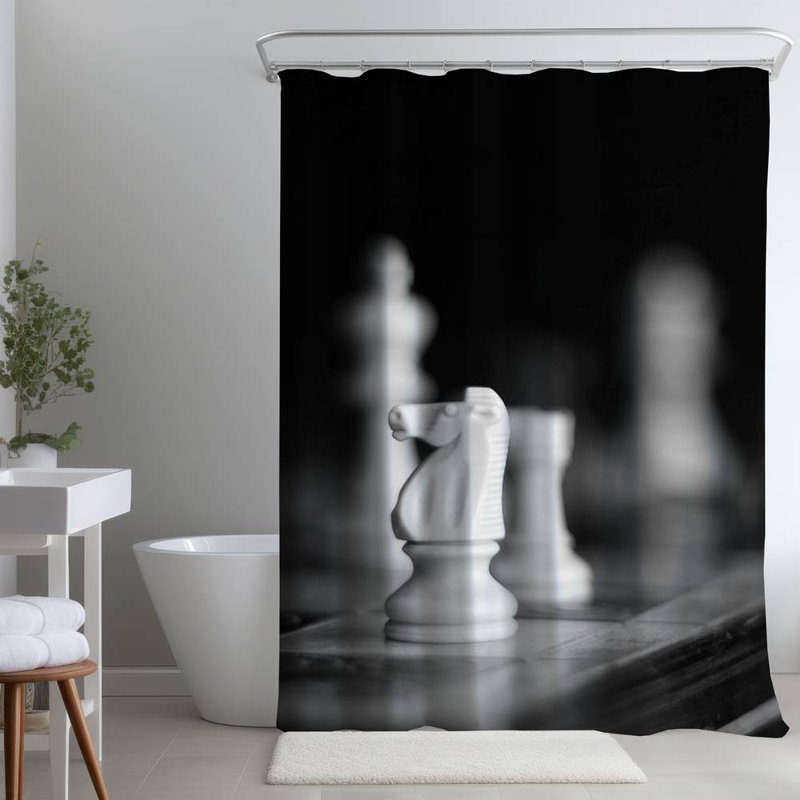 Shower Curtain PH11 – Polyester Shower Curtain, Dye Sublimation Print, 71" W × 74" L