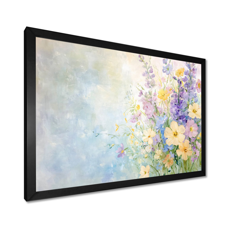  Wildflower Bouquet I - impression murale bouquet, Single Picture Framed Print without Mat, Noir, H 12 po x l 20 po