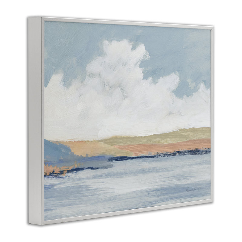 «Pastel River Landscape», art numérique par Pamela Munger, Estampe numérique encadrée blanc bord de mer, H 11 po x l 14 po
