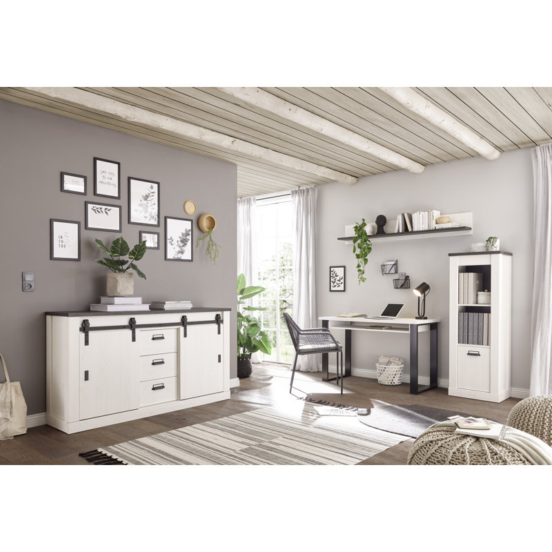 Jackeline Accent Shelf, White/Anthracite