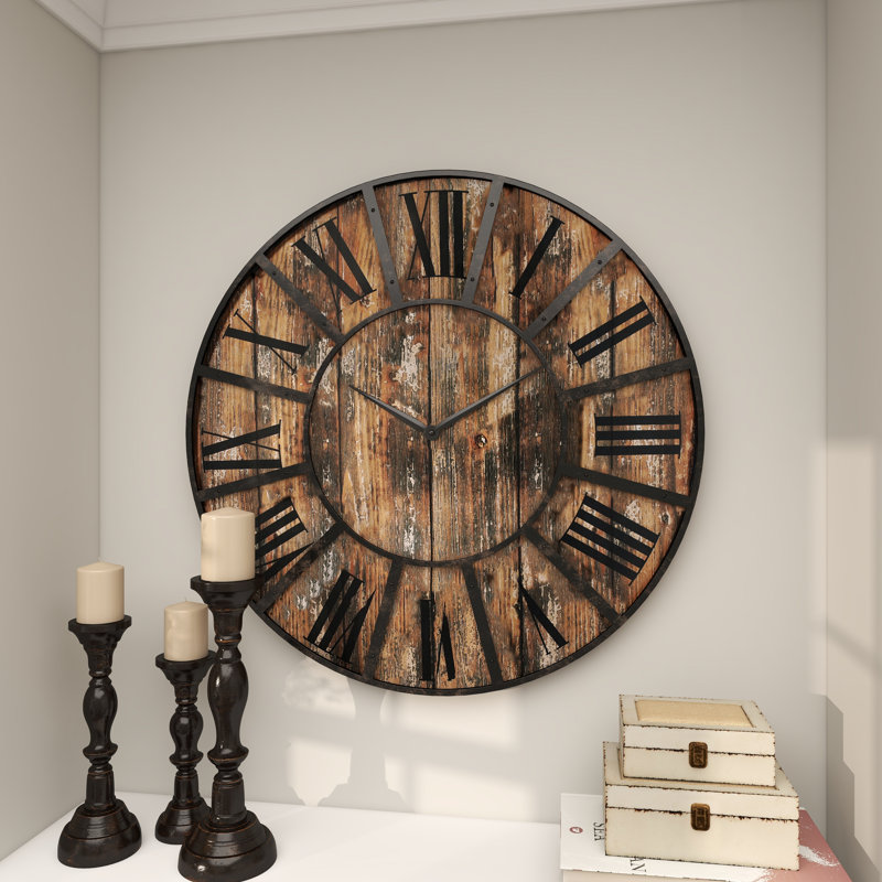 Horloge murale décorative en bois Sandia