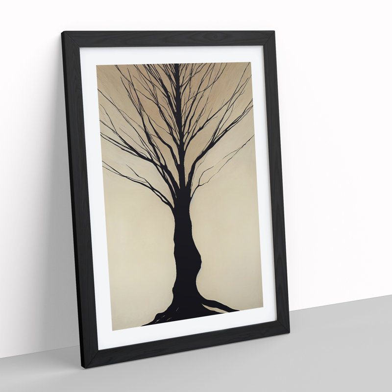 Simplistic Tree - Framed Print, Black Framed, 64cm H x 46cm W x 2cm D