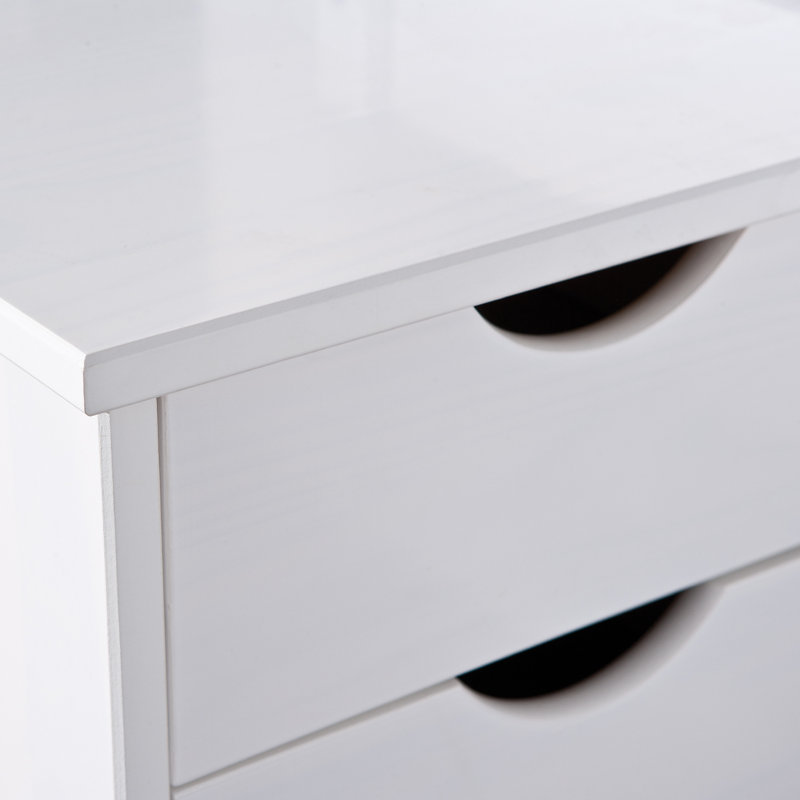 Chamarion Solid Wood Bed, 90 x 200cm, White