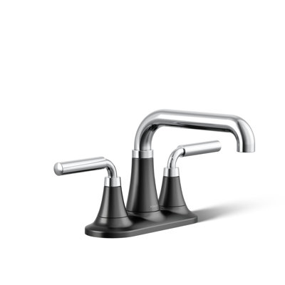 Robinet de lavabo de salle de bain central à deux poignées Tone avec drain de clic, 1,2 gal / min