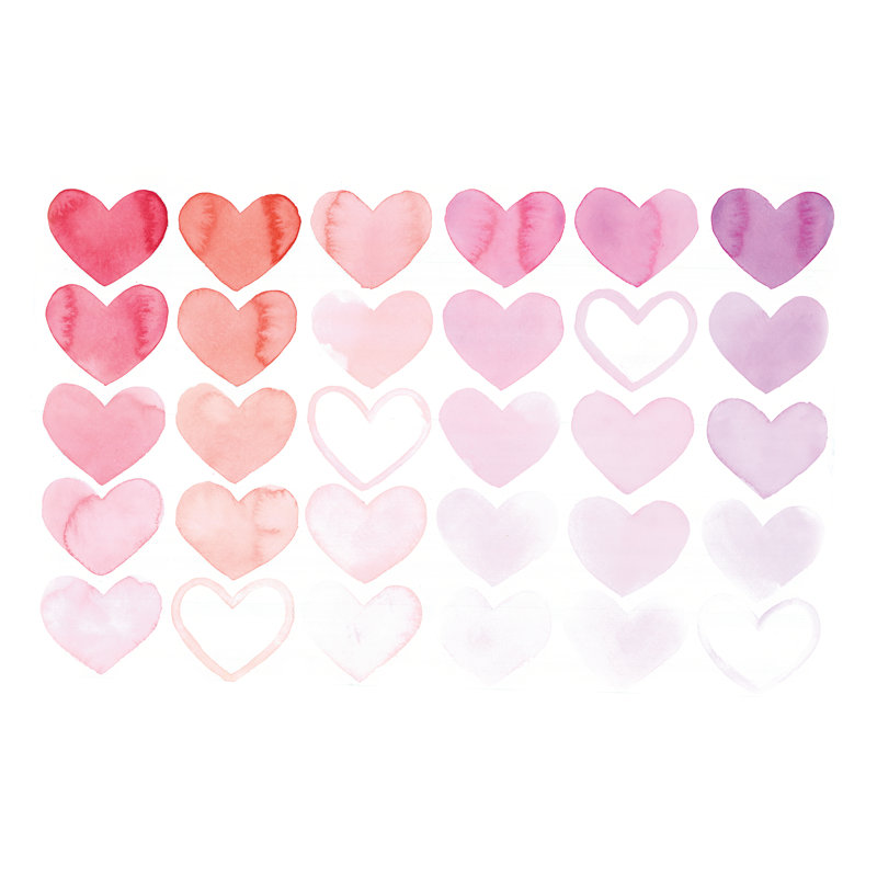 Heart Gradation - Wrapped Canvas Painting, 30cm H x 46cm W x 3.8cm D