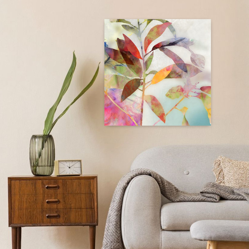 Charlotte I, art abstrait de paysage éthéré naturel, H 24 po x l 24 po