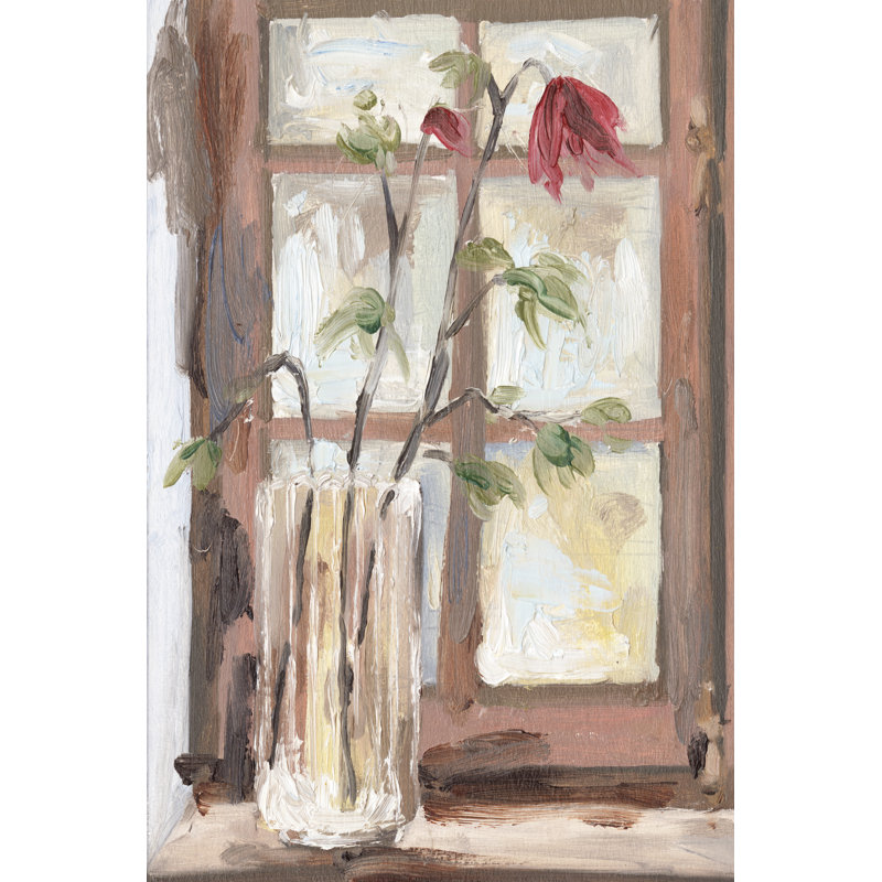 By the Window I by Melissa Wang - Painting, 30cm H x 20cm W, Black Floater Framed