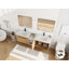 Meuble-lavabo mural 72 po avec lavabo de comptoir en résine, 1 tablette de rangement, 4 portes à fermeture douce