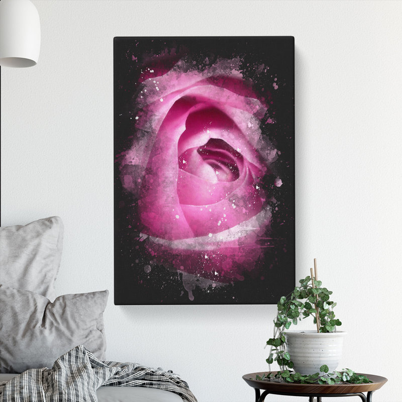 The Heart of a Pink Rose - Wrapped Canvas, 91cm H x 60cm W x 3cm D