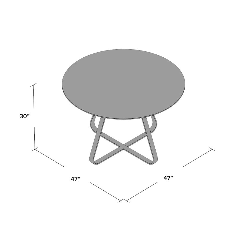 Round Glass Top Metal Base Dining Table, White