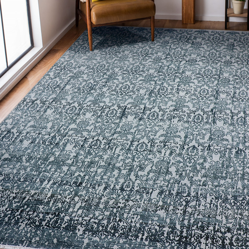 Damask Area Rug, Rectangle 9' x 12'