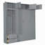 Grand lit escamotable mural avec armoire supérieure, tablettes et garde-robe, lit pliant peu encombrant, gris