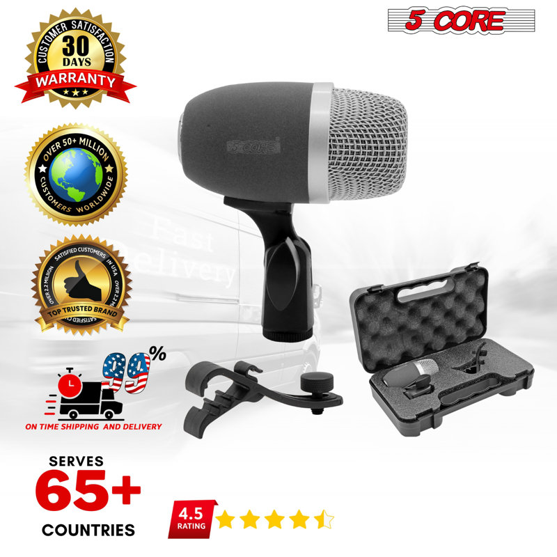 5 Core Snare Microphone XLR Wired Uni Directional Tom Drum and Other Musical Instrument Mic