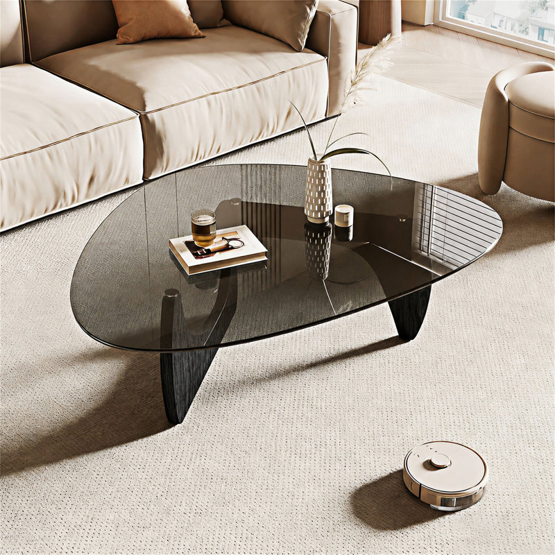 Table basse avec plateau en verre