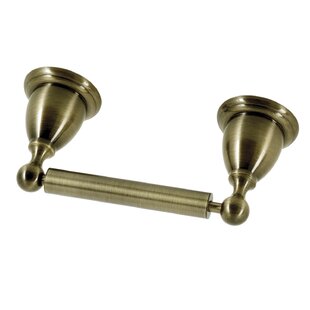 Modern Flat-End Brushed Brass Wall-Mounted Toilet Paper Holder +