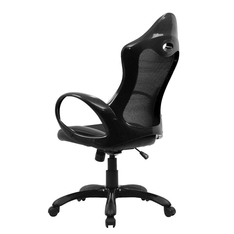 Symple Stuff Cotton and Mesh Gaming Chair, Black