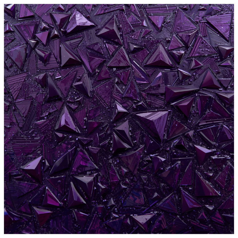 Édredon mauve à triangles géométriques, Très grand lit