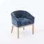Chaises de salle à manger demi-tonneau rembourrées de style Mid-Century avec accoudoirs, chaises de cuisine et de salle à manger en chenille de ferme avec structure en bois franc naturel, chaises d'appoint l 19 po pour le salon, paquet simple