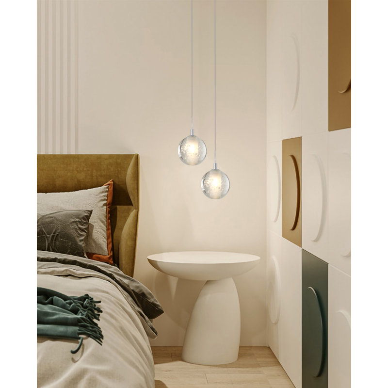 Luminaire suspendu chromé simple 1 lumière Zkerle