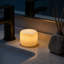 Cylinder Natural Peach Jade Marble Touch Lamp, Dimmable Warm LED Stone Night Light, Rechargeable Cordless Portable Table Lamp for Living Room, Bedroom, Bathroom & Office