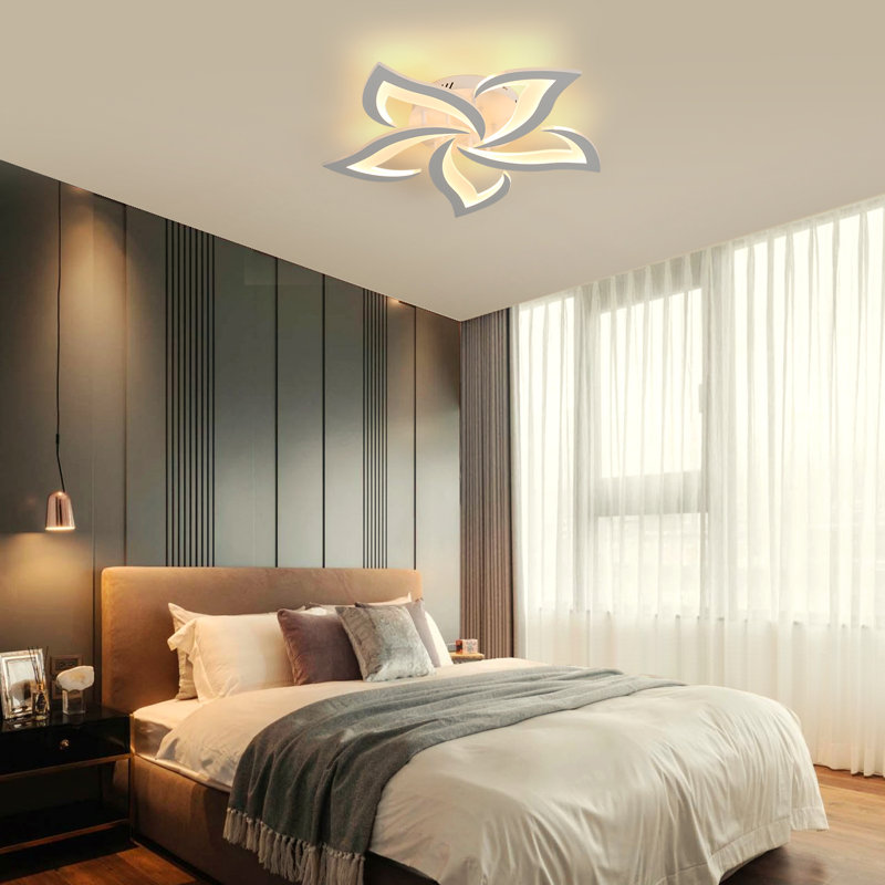 Rachna 5-head 60cm LED Integrated Semi Flush Mount Ceiling Light, White, 3000K