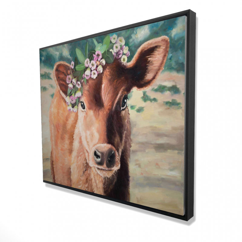 Cute Jersey Cow Print On Canvas