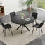 Table de salle à manger de 47 pouces pour 4 à 6 personnes, table de cuisine moderne Mid-Century avec base robuste, table de salle à manger en bois pour la salle à manger de cuisine (noir)