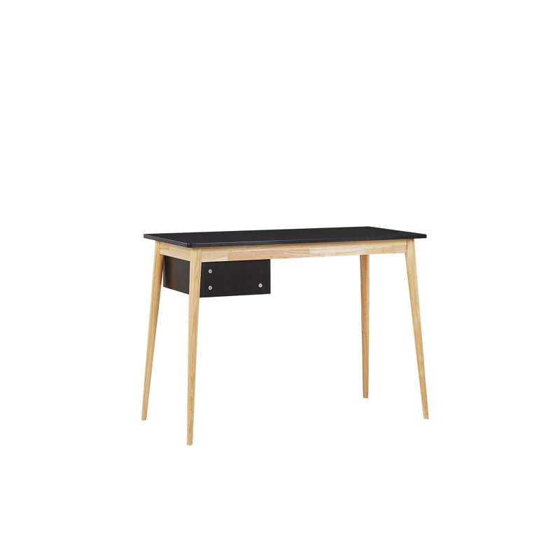 Ned Solid Wood Base Writing Desk, Black