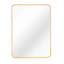 Miroir mural 24 po x 32 po, doré, rectangulaire pour salle de bain, verre de 4 mm, alliage d'aluminium rouille, conception incassable, crochets renforcés, espaces de salle de bain contemporains à suspension facile, protection HD, simple-1624592053
