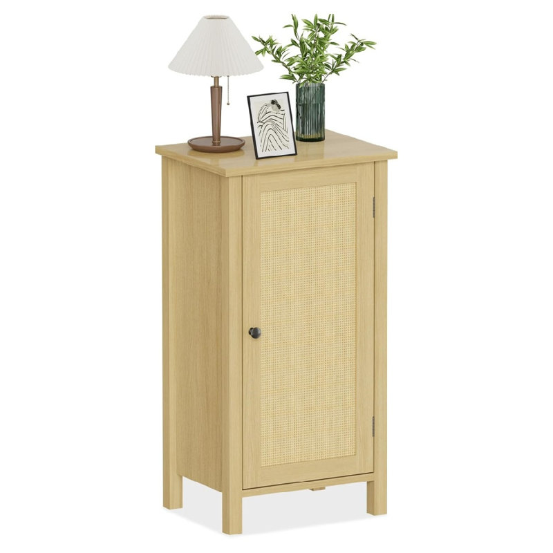 Avec rangement, armoire de rangement en rotin, structure en bambou et métal tissés à la main, buffet de style campagnard pour le salon, la salle à manger et le vestibule