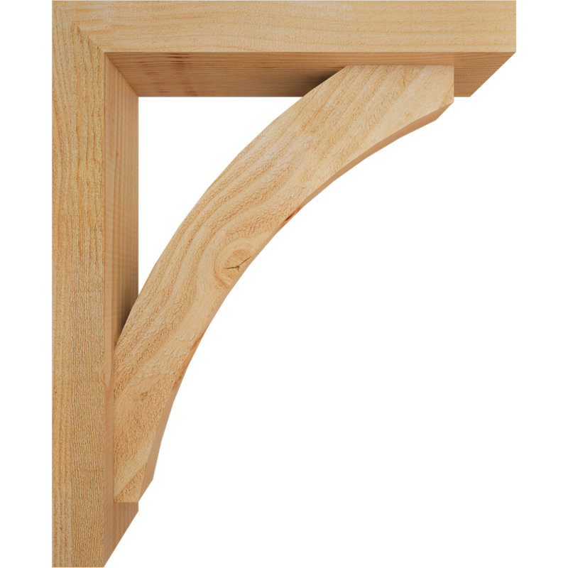 Thorton Block Bracket with Offset Brace, 22 x 18, 4"W Douglas Fir (Rough Sawn)
