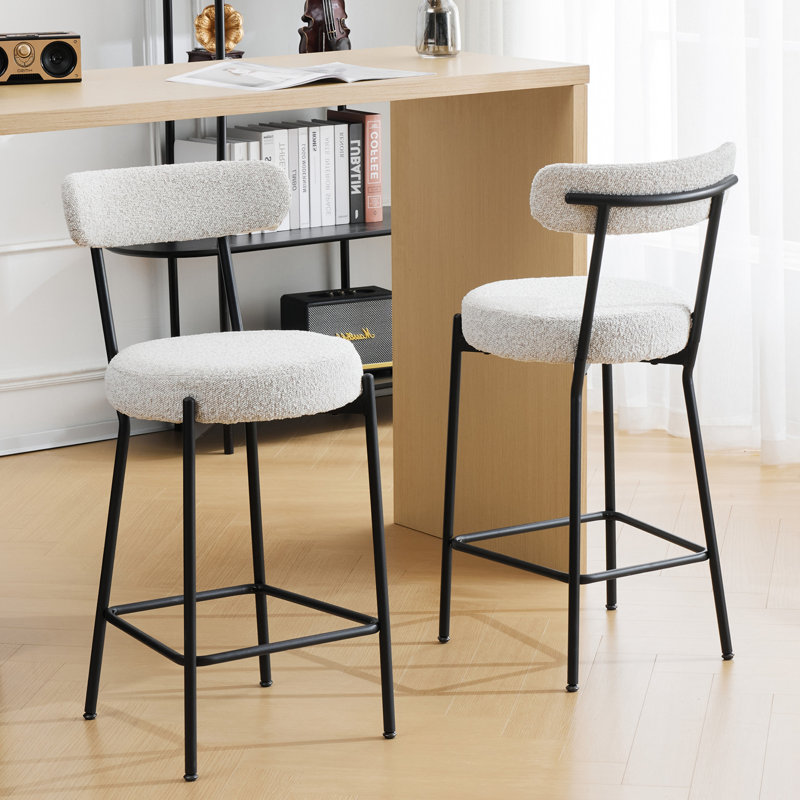 Quisto Upholstered Counter Stool with Metal Frame
