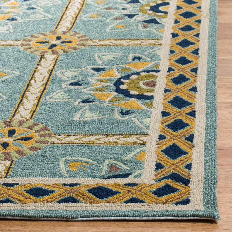 Tapis géométrique performance crocheté à la main Midori, Tapis de couloir de 2 pi 6 po x 8 pi